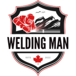 Black Red Minimalist Welding Man Logo